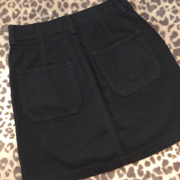 Hollister Ultra High Rise Black Button Fly Skirt 3 - Picture 7 of 15